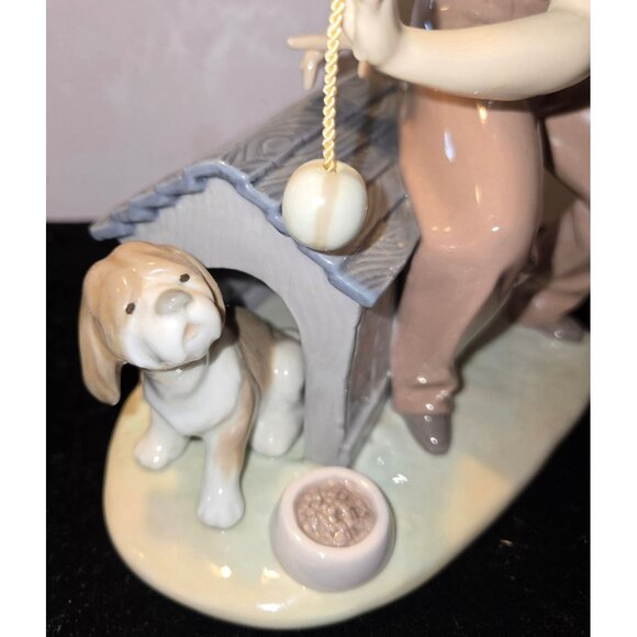 Lladro Boy With Dog Porcelain Figurine 5797, Spain, MINT, 8" has orig box - Picture 5 of 13